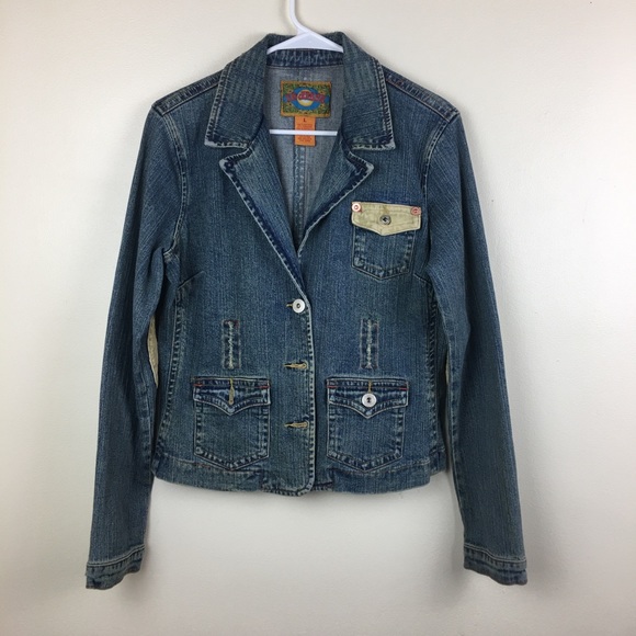 ZD Jeans Ladies Jean Jacket w/ Corduroy Patches - Picture 1 of 7